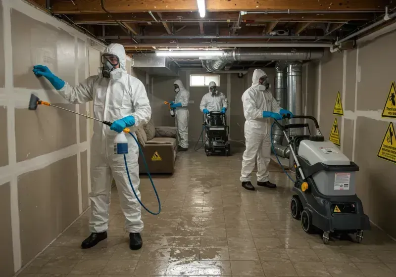 Basement Moisture Removal and Structural Drying process in Middletown, OH